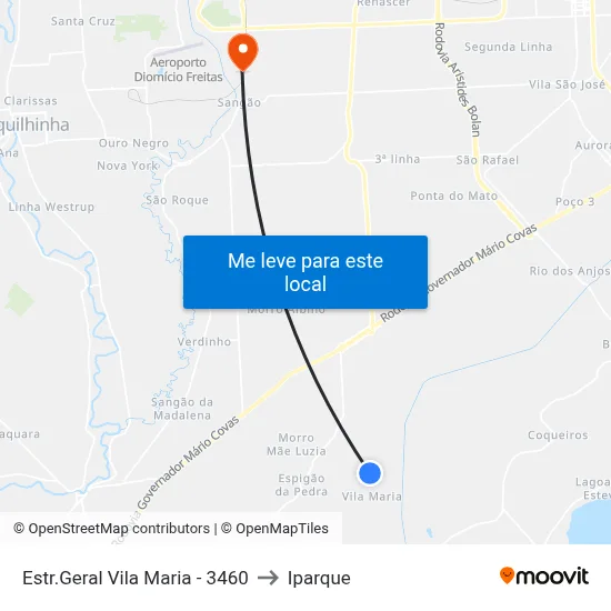 Estr.Geral Vila Maria - 3460 to Iparque map