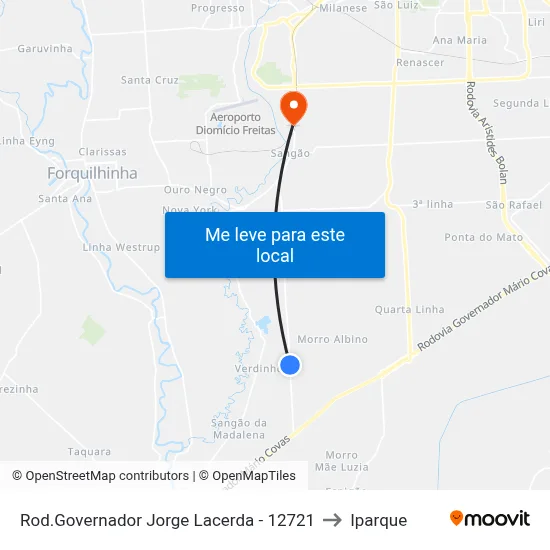 Rod.Governador Jorge Lacerda - 12721 to Iparque map