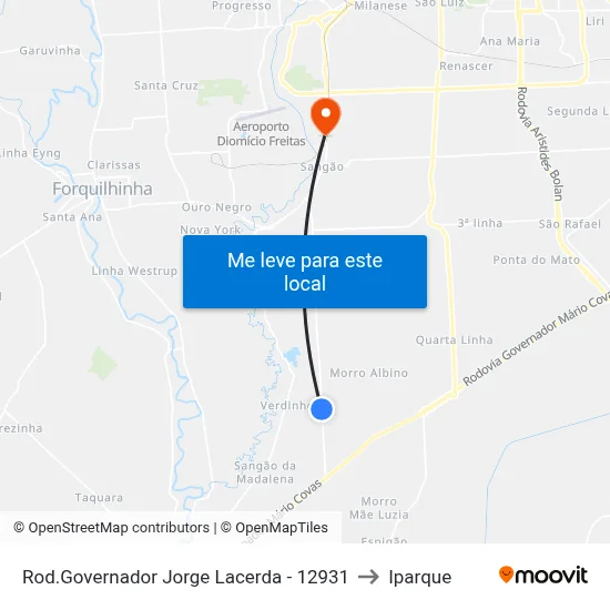 Rod.Governador Jorge Lacerda - 12931 to Iparque map