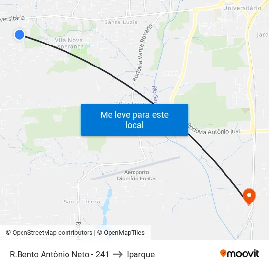 R.Bento Antônio Neto  - 241 to Iparque map