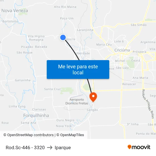 Rod.Sc-446 - 3320 to Iparque map