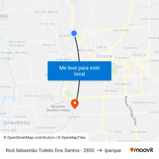 Rod.Sebastião Tolêdo Dos Santos - 2850 to Iparque map