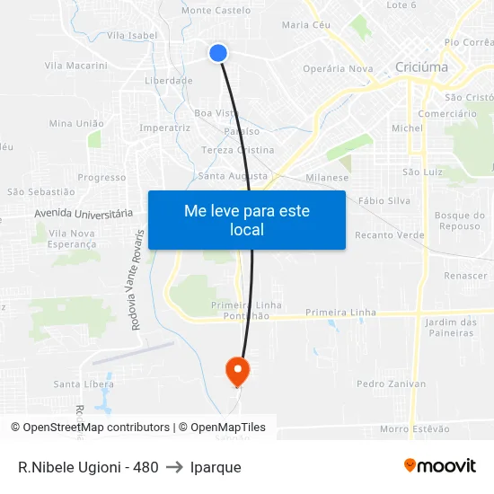 R.Nibele Ugioni - 480 to Iparque map