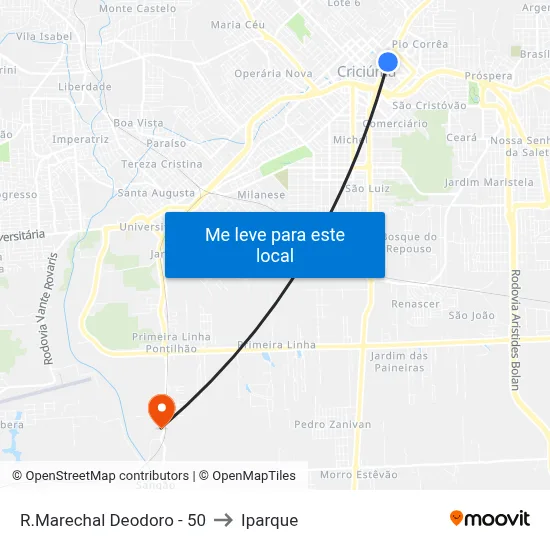 R.Marechal Deodoro  - 50 to Iparque map