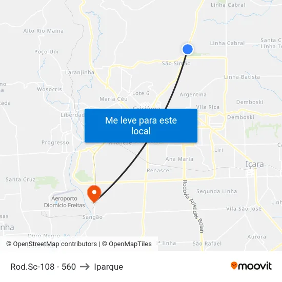 Rod.Sc-108 - 560 to Iparque map