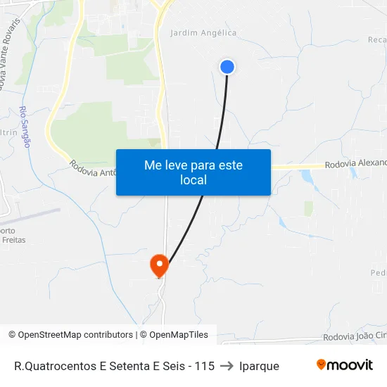 R.Quatrocentos E Setenta E Seis - 115 to Iparque map