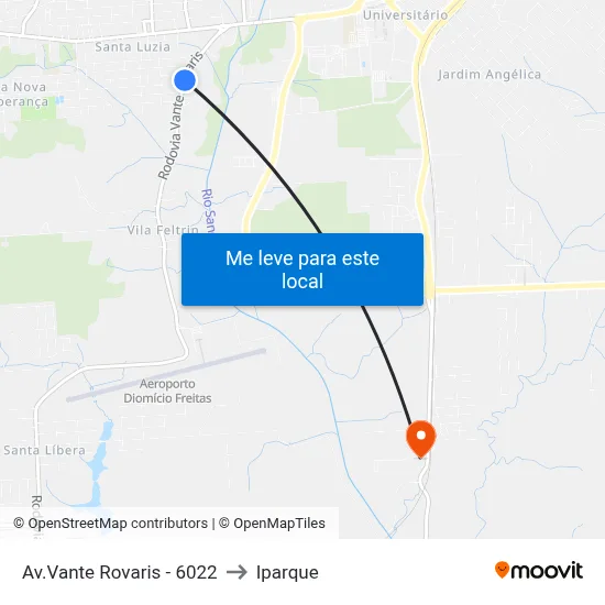 Av.Vante Rovaris - 6022 to Iparque map