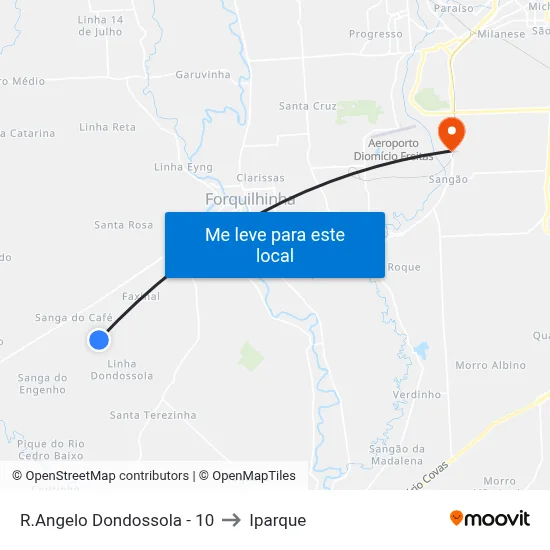 R.Angelo Dondossola - 10 to Iparque map