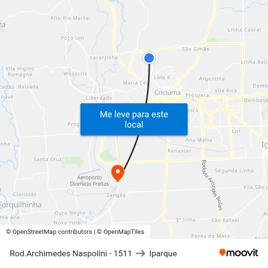 Rod.Archimedes Naspolini - 1511 to Iparque map