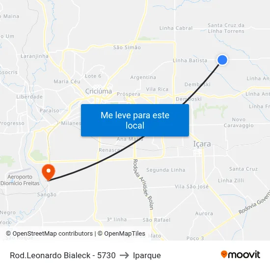 Rod.Leonardo Bialeck - 5730 to Iparque map
