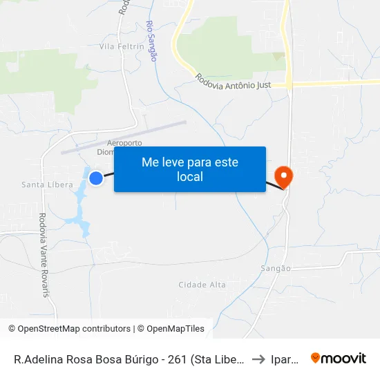 R.Adelina Rosa Bosa Búrigo - 261 (Sta Libera Lago) to Iparque map