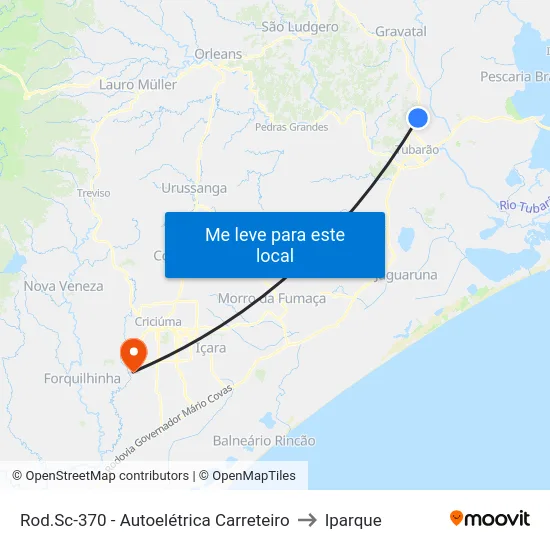 Rod.Sc-370 - Autoelétrica Carreteiro to Iparque map