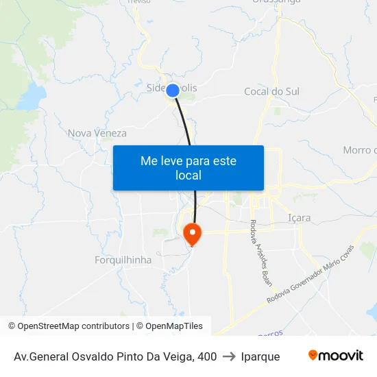 Av.General Osvaldo Pinto Da Veiga, 400 to Iparque map
