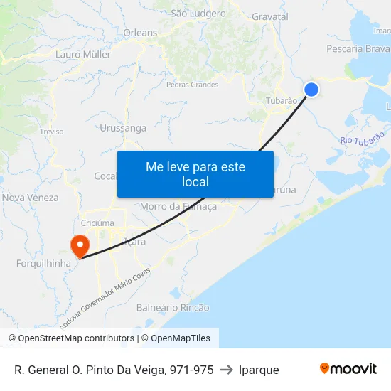R. General O. Pinto Da Veiga, 971-975 to Iparque map