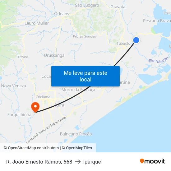 R. João Ernesto Ramos, 668 to Iparque map