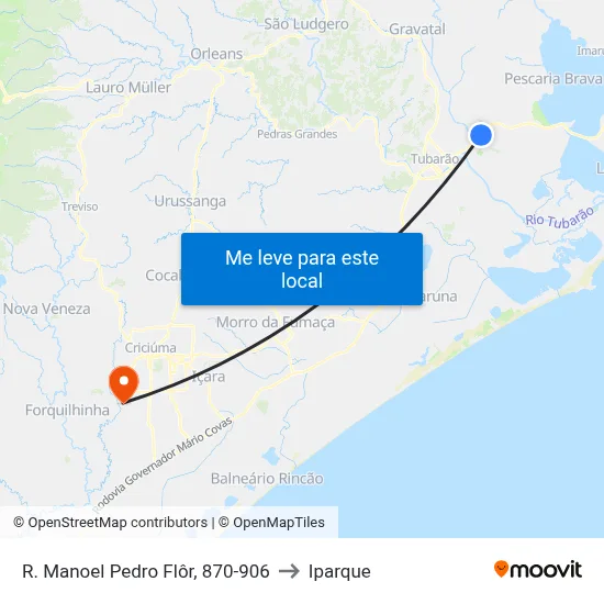 R. Manoel Pedro Flôr, 870-906 to Iparque map
