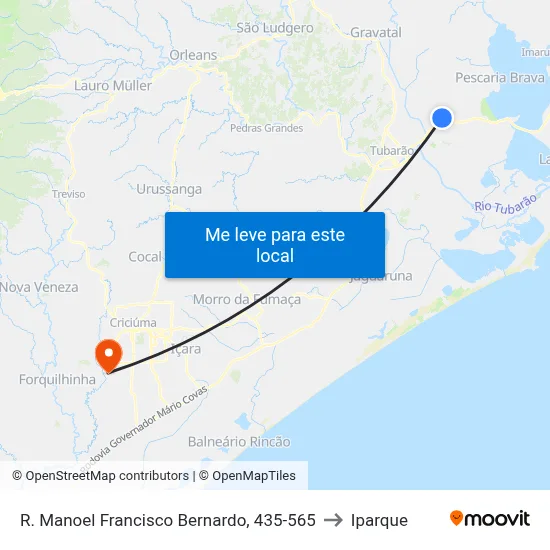 R. Manoel Francisco Bernardo, 435-565 to Iparque map