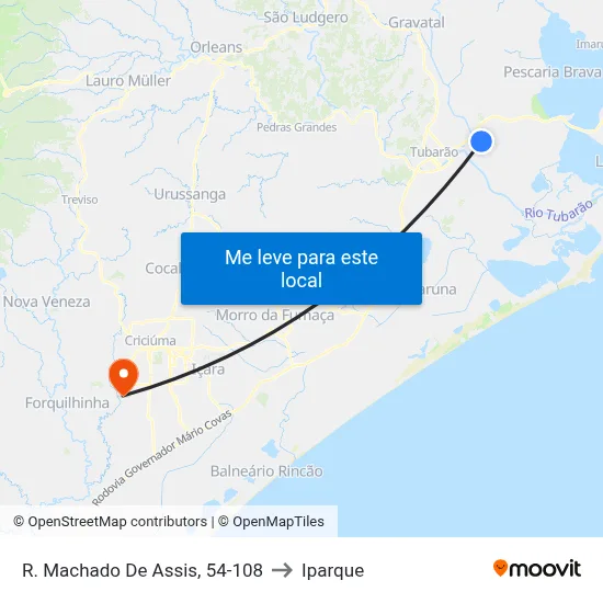 R. Machado De Assis, 54-108 to Iparque map
