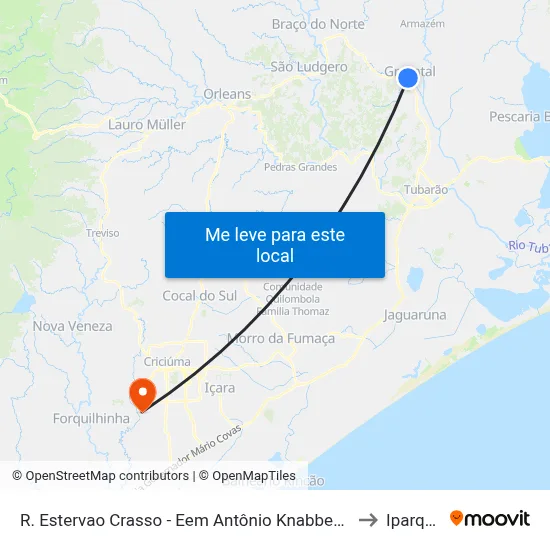 R. Estervao Crasso -  Eem Antônio Knabben A to Iparque map