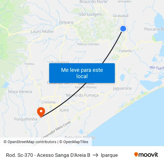Rod. Sc-370 - Acesso Sanga D'Areia B to Iparque map