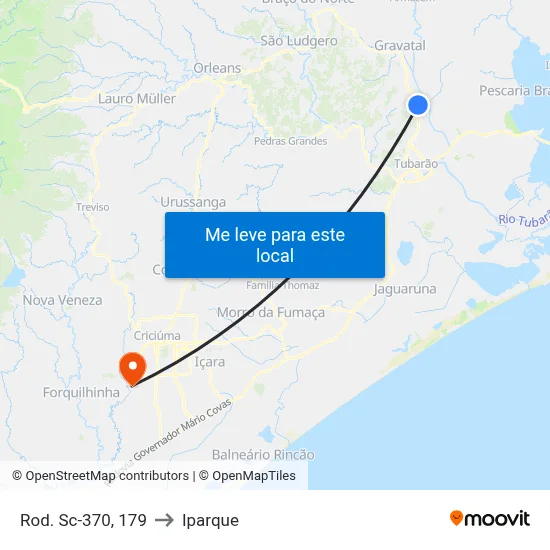 Rod. Sc-370, 179 to Iparque map