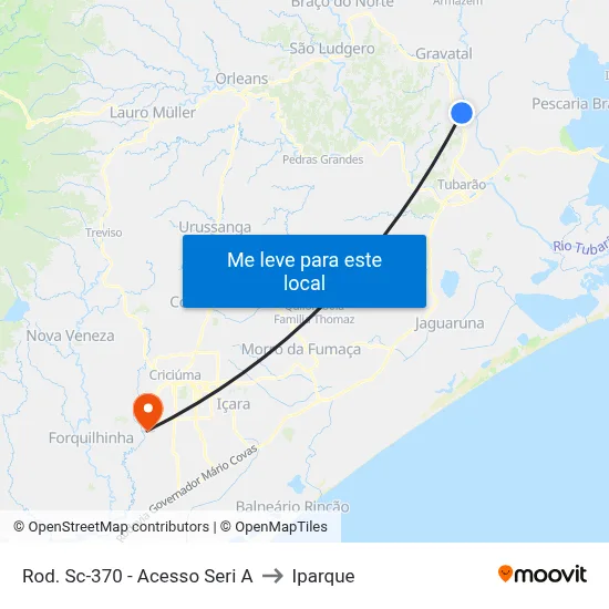 Rod. Sc-370 - Acesso Seri A to Iparque map