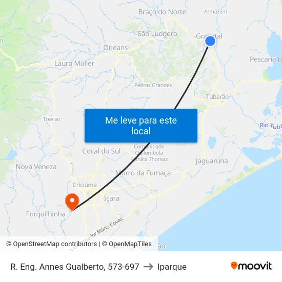 R. Eng. Annes Gualberto, 573-697 to Iparque map