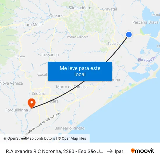 R.Alexandre R C Noronha, 2280 - Eeb São João Batista to Iparque map