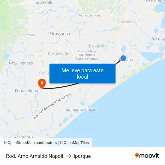 Rod. Arno Arnaldo Napoli to Iparque map