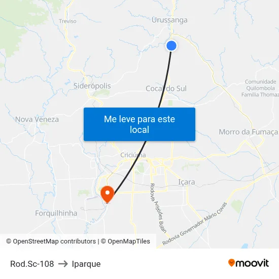 Rod.Sc-108 to Iparque map
