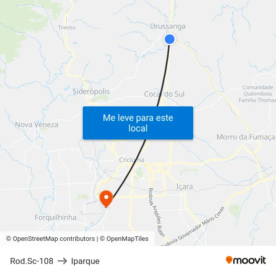 Rod.Sc-108 to Iparque map