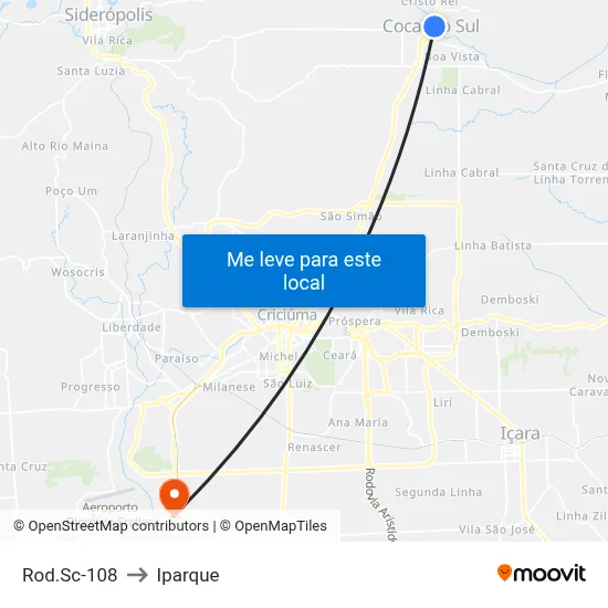 Rod.Sc-108 to Iparque map