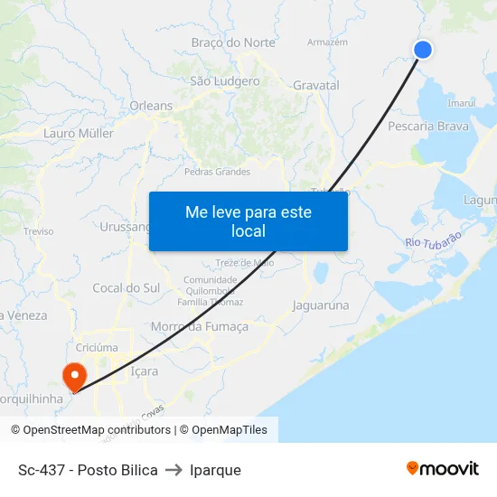 Sc-437 - Posto Bilica to Iparque map