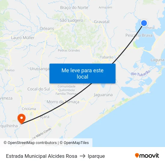 Estrada Municipal Alcides Rosa to Iparque map