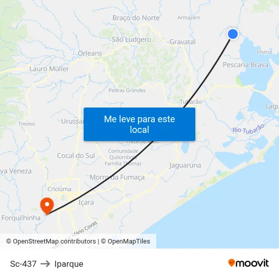 Sc-437 to Iparque map