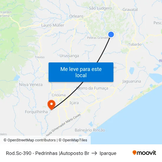 Rod.Sc-390 - Pedrinhas |Autoposto Br to Iparque map