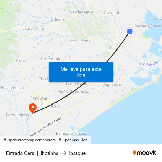 Estrada Geral | Ilhotinha to Iparque map