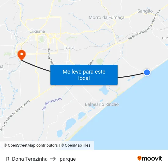 R. Dona Terezinha to Iparque map