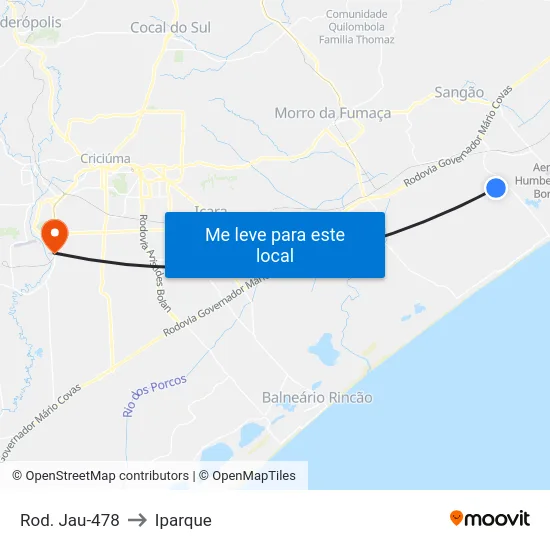 Rod. Jau-478 to Iparque map