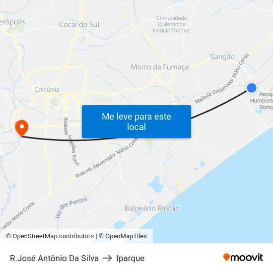 R.José Antônio Da Silva to Iparque map