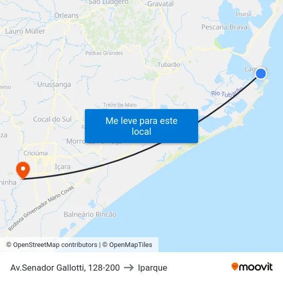Av.Senador Gallotti, 128-200 to Iparque map