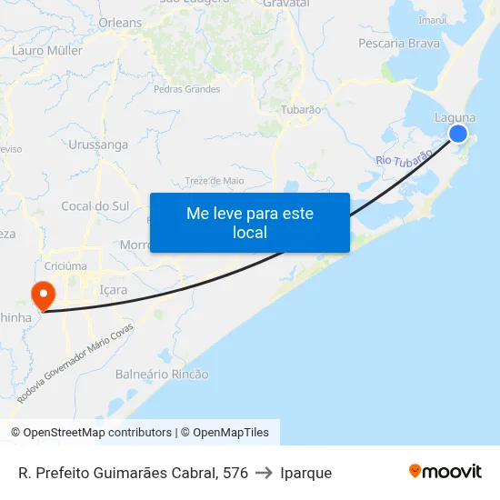 R. Prefeito Guimarães Cabral, 576 to Iparque map