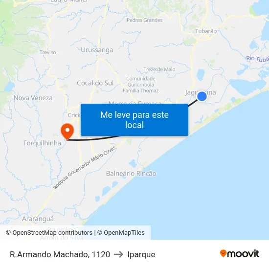 R.Armando Machado, 1120 to Iparque map