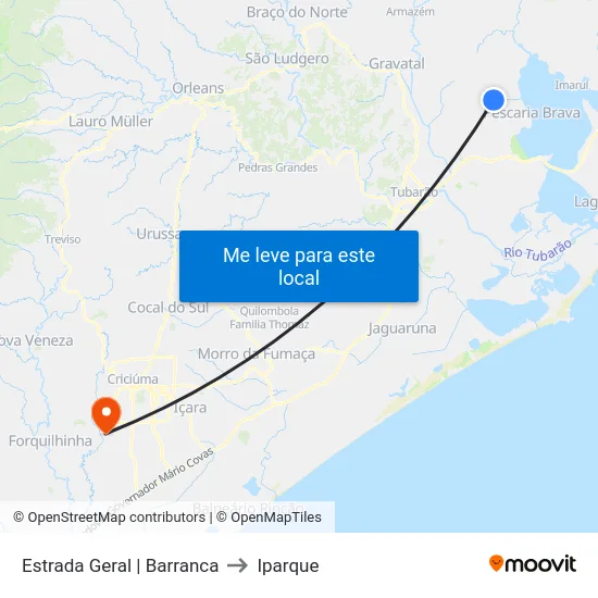 Estrada Geral | Barranca to Iparque map