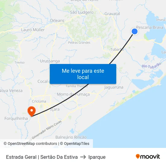 Estrada Geral | Sertão Da Estiva to Iparque map