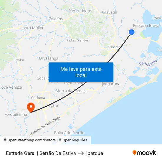 Estrada Geral | Sertão Da Estiva to Iparque map