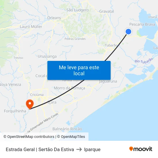 Estrada Geral | Sertão Da Estiva to Iparque map