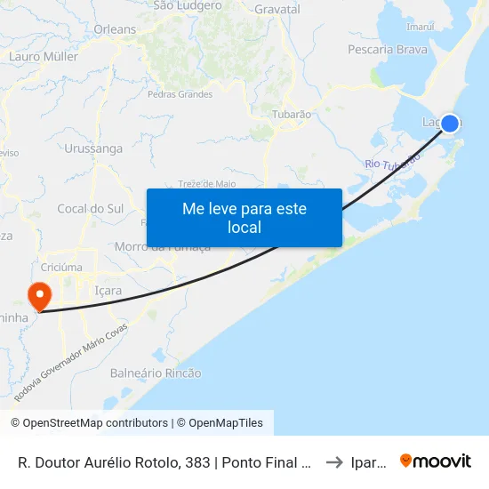 R. Doutor Aurélio Rotolo, 383 | Ponto Final Mar Grosso to Iparque map