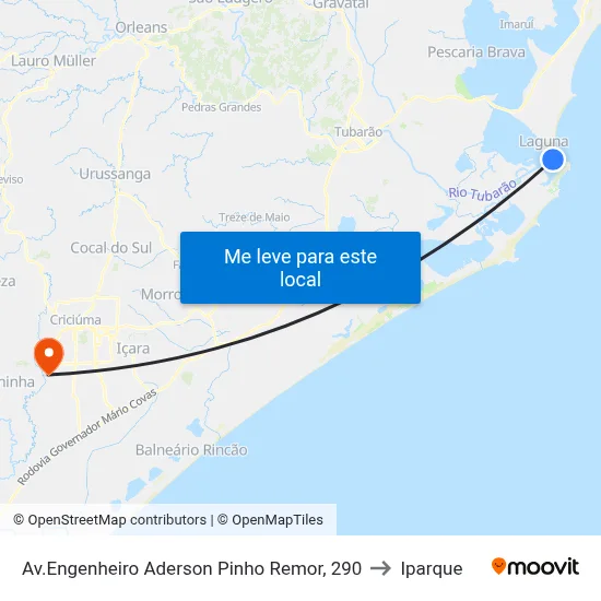 Av.Engenheiro Aderson Pinho Remor, 290 to Iparque map