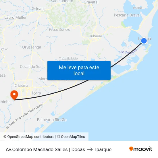 Av.Colombo Machado Salles | Docas to Iparque map